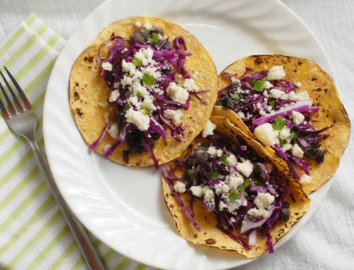 grad digtere fax Black bean tacos with garlic red cabbage slaw - Alison's Allspice