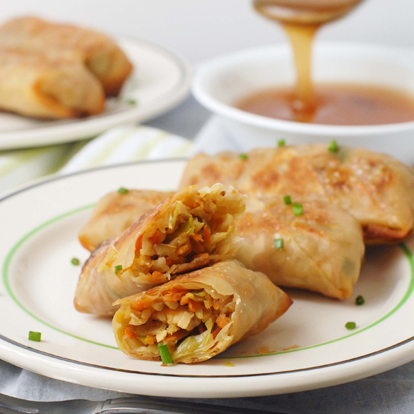 Baked Vegetable Egg Roll Recipe with Tempeh - The Live-In Kitchen