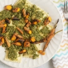Carrot Top Pesto Ravioli with Grilled Carrots