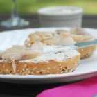 Grilled Bagels with Dill Cream Cheese Spread