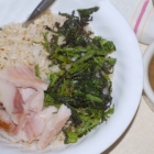 Mustard Greens and Smoked Trout Rice Bowl