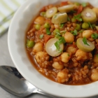 One Pot Spanish Wheat Berries with Chickpeas and Olives