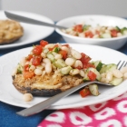 Grilled Clam Stuffed Mushrooms with Tomato Relish