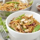 One Pot Peanut Noodles with Snap Peas and Cabbage