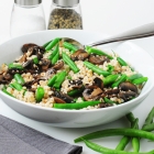Sesame Barley Salad with Mushrooms and Green Beans