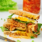 Kimchi and Fried Egg Sandwich