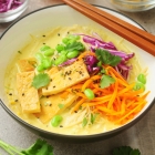 Coconut Turmeric Noodle Bowl with Tofu and Veggies