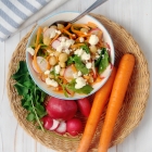 Radish Carrot and Arugula Chickpea Salad