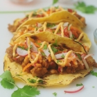 Teriyaki Tempeh Tacos with Radish Carrot Slaw