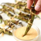 Grilled Okra with Hot Sauce Aioli