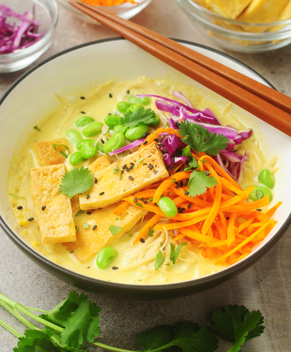 Coconut Turmeric Noodle Bowl with Tofu and Veggies - Alison's Allspice